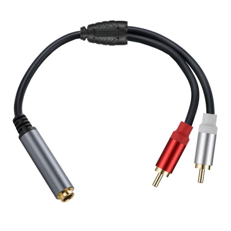 Кабель-адаптер 2 RCA на 6,35 мм 1/4" гнездо Адаптер 6,35 мм на RCA 1/4 дюйма Стерео гнездо на 2 RCA штекера Y-разветвители