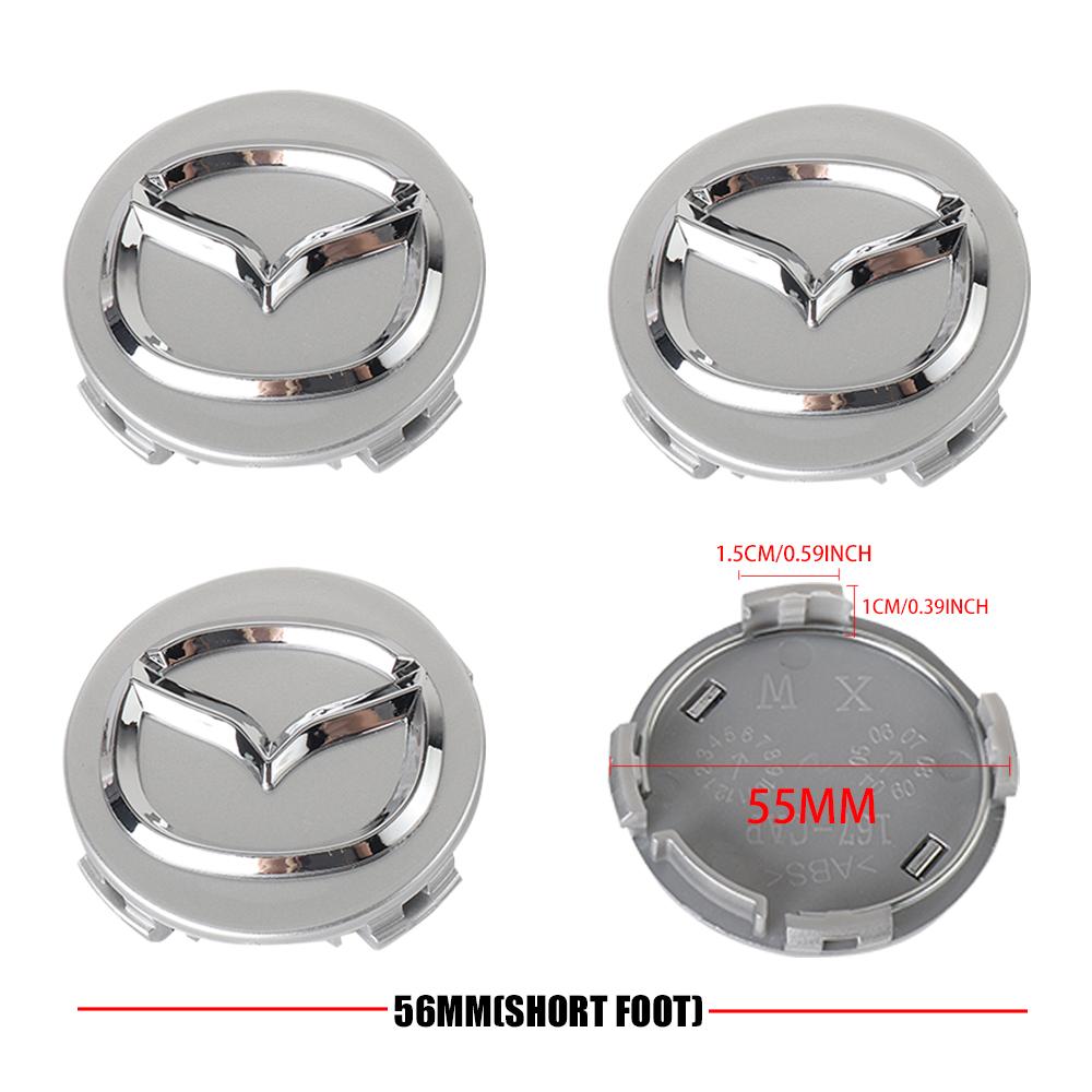 56MM Car Wheel Center Cap Logo Hub Cover Badge Sticker Accessories For Mazda Axela Demio Atenza CX5 CX3 CX7 CX30 CX60 CX9 MX5 MS