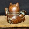 Lucky Cat Декоративные фигурки Украшение для автомобиля Ретро Мини Кот Металлическая фигурка Металлические украшения Аксессуары Миниатюры