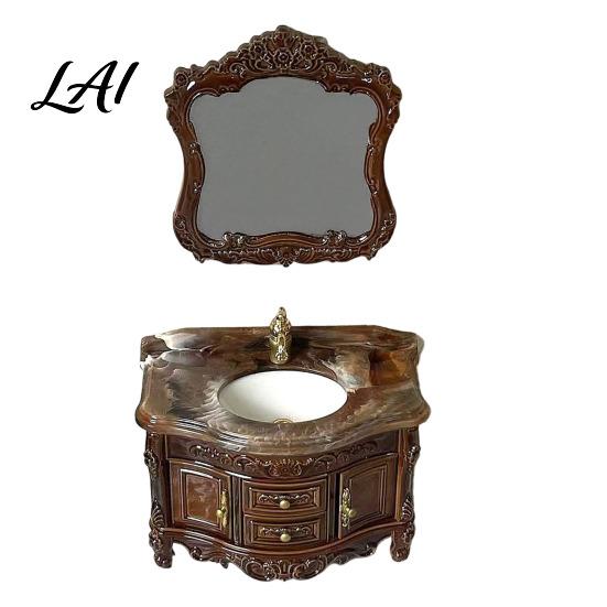 Miniature Sink for Doll Mansion Cabinet 46034 Scale Mirror with Vanity Bathroom Furniture Hobbyists Miniature