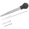 Turkey Injector with Silicone Pump and 304 Stainless Steel Dual Needles Cleaning Brush Set for Cooking BBQ