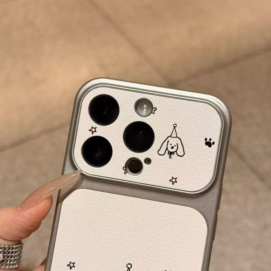 Мультяшный чехол для телефона «Три маленькие собачки» для Apple iPhone 11, 13, 15, 16 Pro Max с большим окном и серебристой рамкой