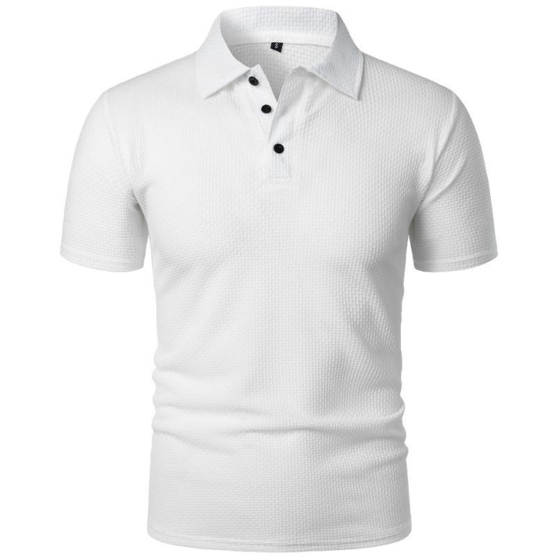Новая летняя футболка Paul с коротким рукавом, сетчатая, ледяной шелк, мужская модная повседневная рубашка с воротником, однотонная