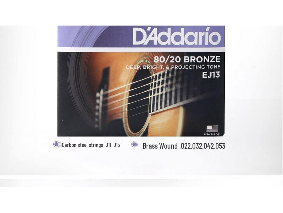 D'Addario EJ16 EZ920 Струны для фолк-гитары с покрытием из фосфорной бронзы, набор из 6 штук.