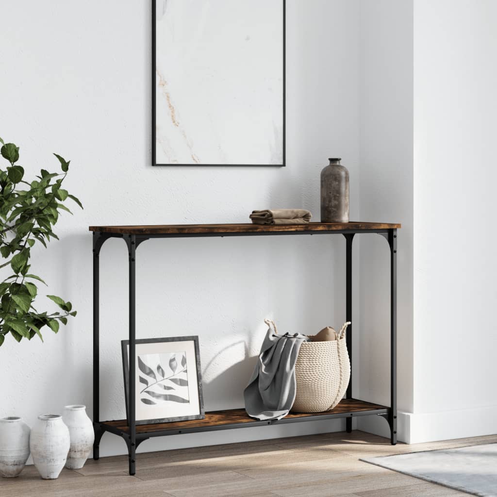 Console Table Smoked Oak 101 x 30.5 x 75 cm Particleboard