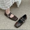 Fashion Women Mary Jane Shoes Fashion Square Toe Ladies Comfort Soft Sole Flats Women's Comfort Ballerinas Shoes