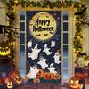 Jack Pumpkin Lights Ghosts Graveyard Cobwebs Skulls Bones Halloween Door Hanging Banner for Halloween Decoration