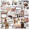 50-100PCS Cartoon Coffee Enthusiast Graffiti Stickers Decorative Guitar Notebook Luggage DIY Waterproof Pen Holder Stickers