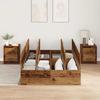 Storage Bed Frame Reclaimed Wood Style 120 x 190 cm Wood Based Material
