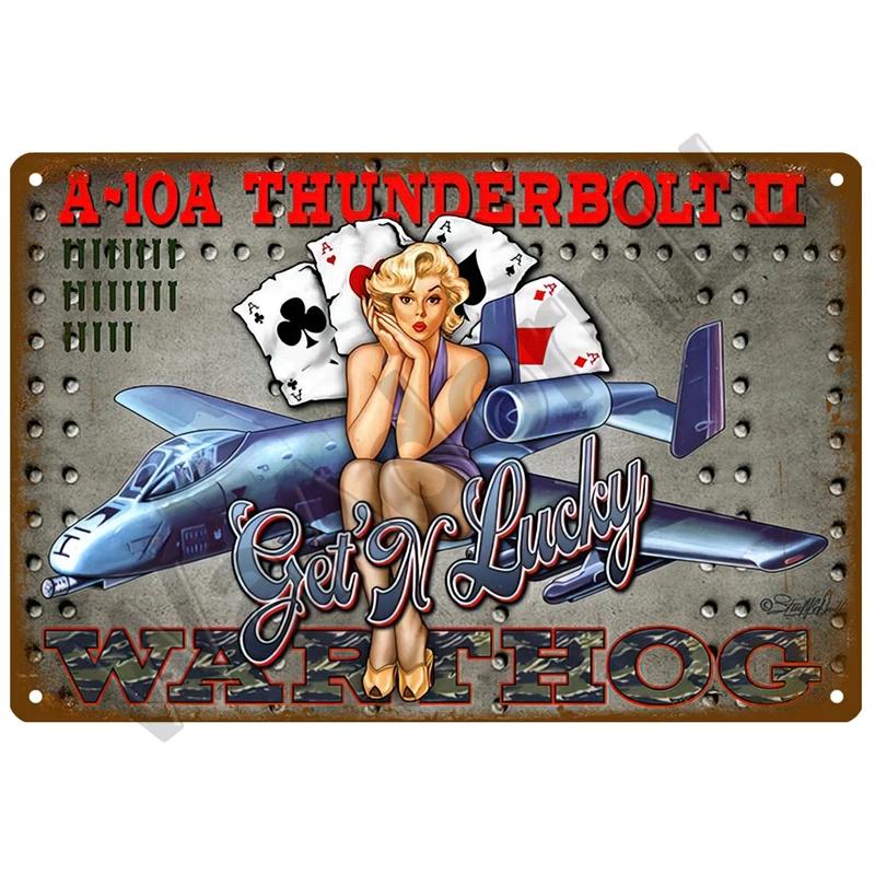 Металлическая табличка с самолетом, ретро жестяная вывеска, истребитель, реактивный самолет, винтажная металлическая табличка, живопись, украшение для гостиной, дома, стены, декор