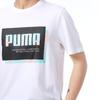 Puma Спортивная футболка с круглым вырезом и коротким рукавом с цветным логотипом и принтом в виде блока, мужские топы, белая 845864-52