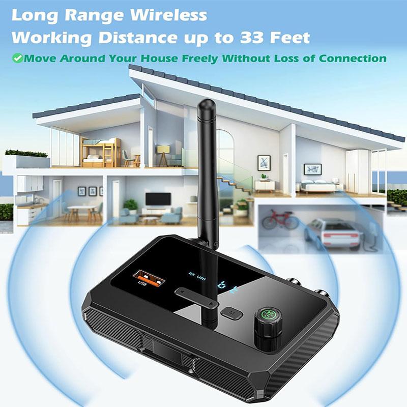 Bluetooth 5.3 аудио приемник беспроводной поддержки U-диск аудио адаптер с Aux 3.5 мм RCA оптический разъем для автомобиля ТВ ПК колонки