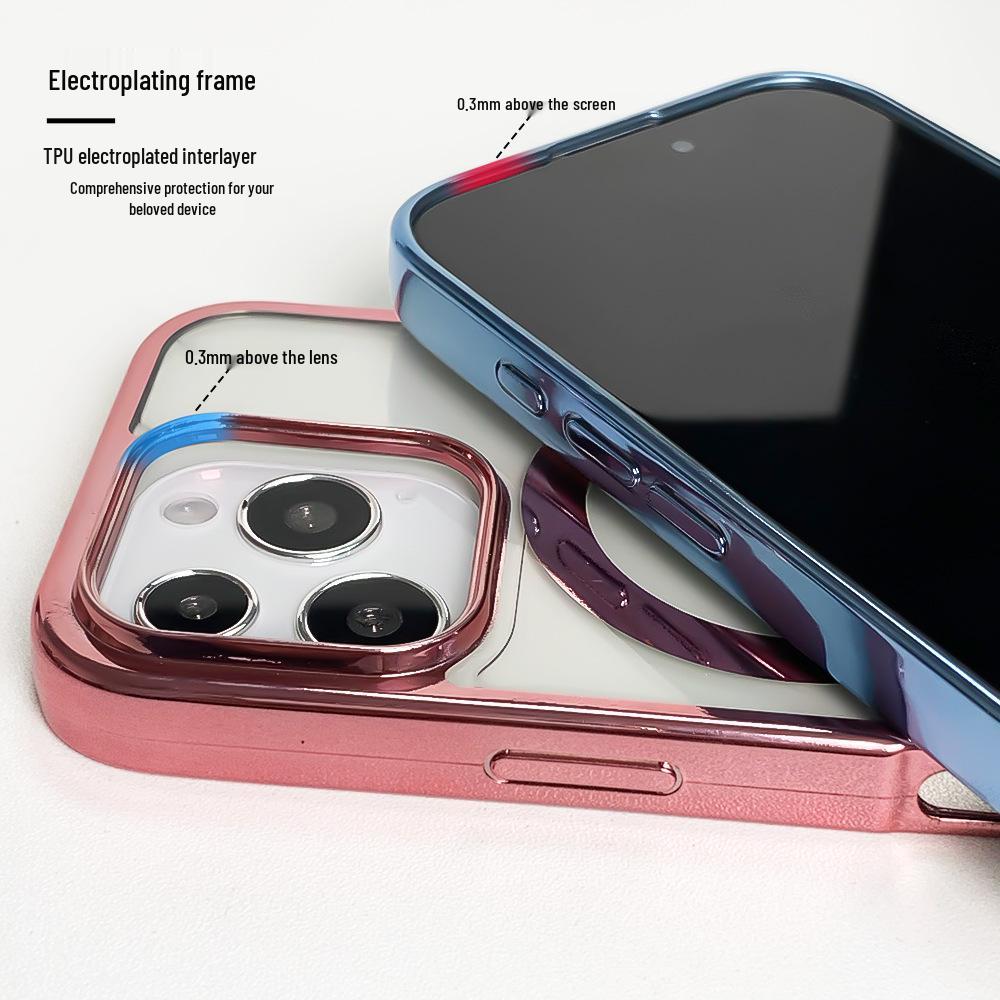 Магнитный чехол с гальваническим покрытием для iPhone 15 Pro Max со шнурком