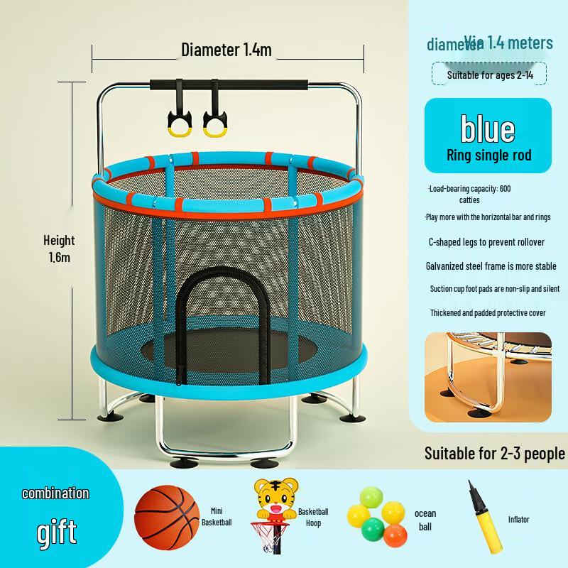 Children's Indoor Trampoline with Handlebar