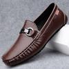 Мужские повседневные кожаные туфли ручной работы, мокасины без застежек, элегантные мокасины, дышащие мужские туфли для вождения, формальные туфли для ходьбы