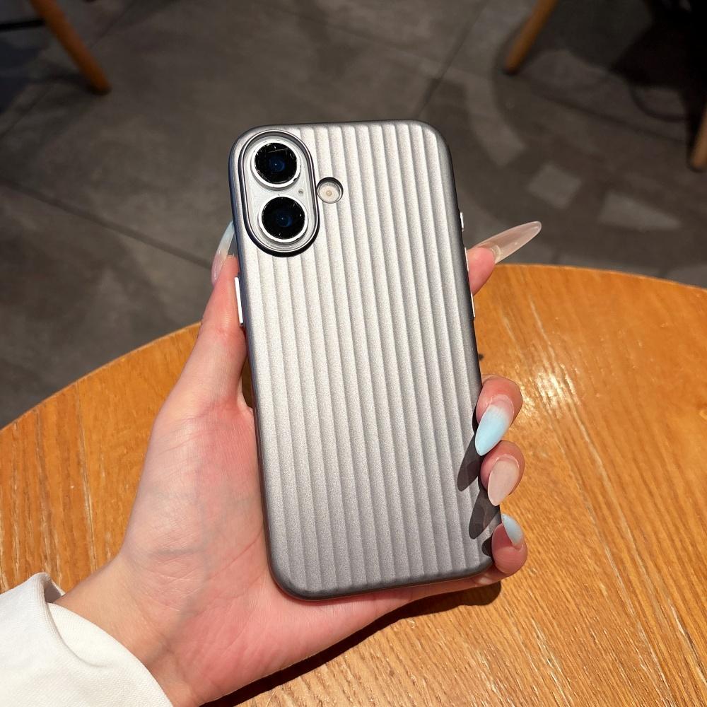 Модный 3D-чехол с гофрированной полосой, противоударный, для iPhone 17 16 15 14 13 12 Pro Max, Бизнес-багаж, Жесткая защитная крышка Funda