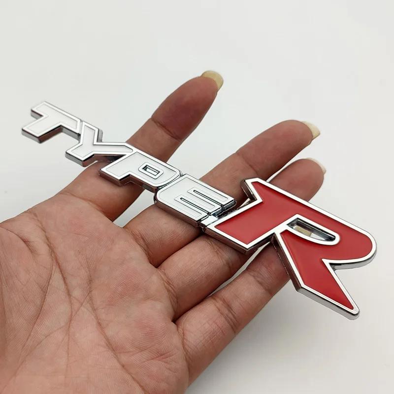 3D Metal Type-S Type-R Car Rear Trunk Emblem Badge Sticker For TYPE R Car Styling Accessories
