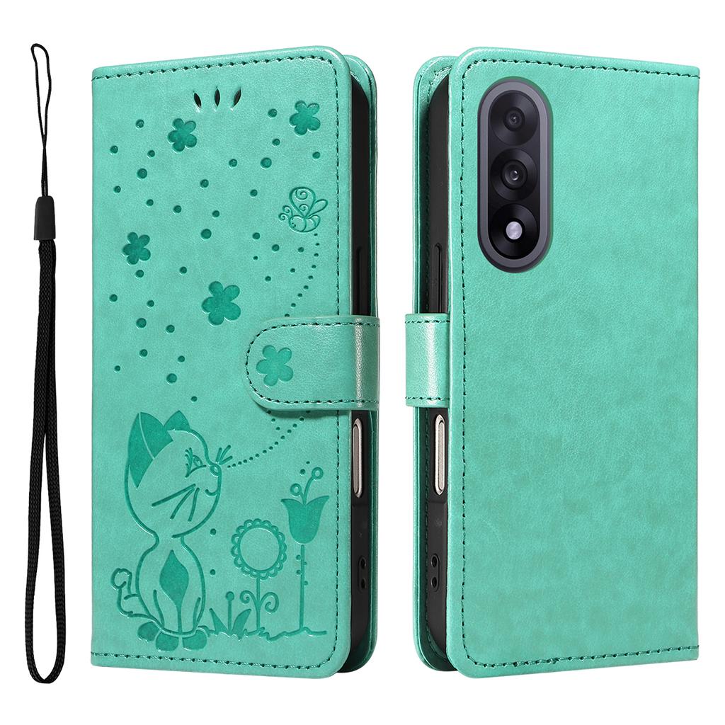 For OnePlus Nord 5 5G/OnePlus Ace 5 Ultra 5G Leather Wallet Case Cat Bee Pattern Phone Cover Stand