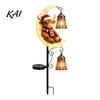 Metal Snowflake Garden Stakes Highland Cow Moon Solar Light, Christmas Seasonal Landscaping Decor Stake Powered Outdoor Yard Lawn Path Decoration