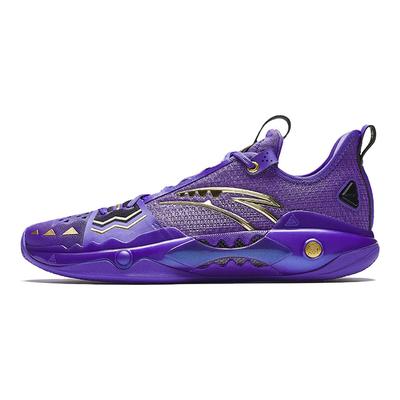 Кроссовки для баскетбола Shock Wave 5 Pro Мужские Фиолетово-золотые 112611119S-4 с гравировкой, амортизацией Memory, износостойкие, низкие