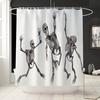 3D водонепроницаемая занавеска для душа с черепом, скелетом, цифровая печать, фоновая занавеска для ванной комнаты