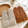 Plush Lining Touch Screen Gloves Windproof Thick Gloves Fashion Winter Gloves  Women