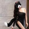 Маска и хвост кошки-териана, костюм животного для вечеринки на Хэллоуин