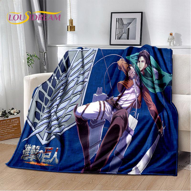 Мягкое плюшевое одеяло из японского аниме «Атака Титанов», фланелевое одеяло для гостиной, спальни, кровати, дивана, офиса