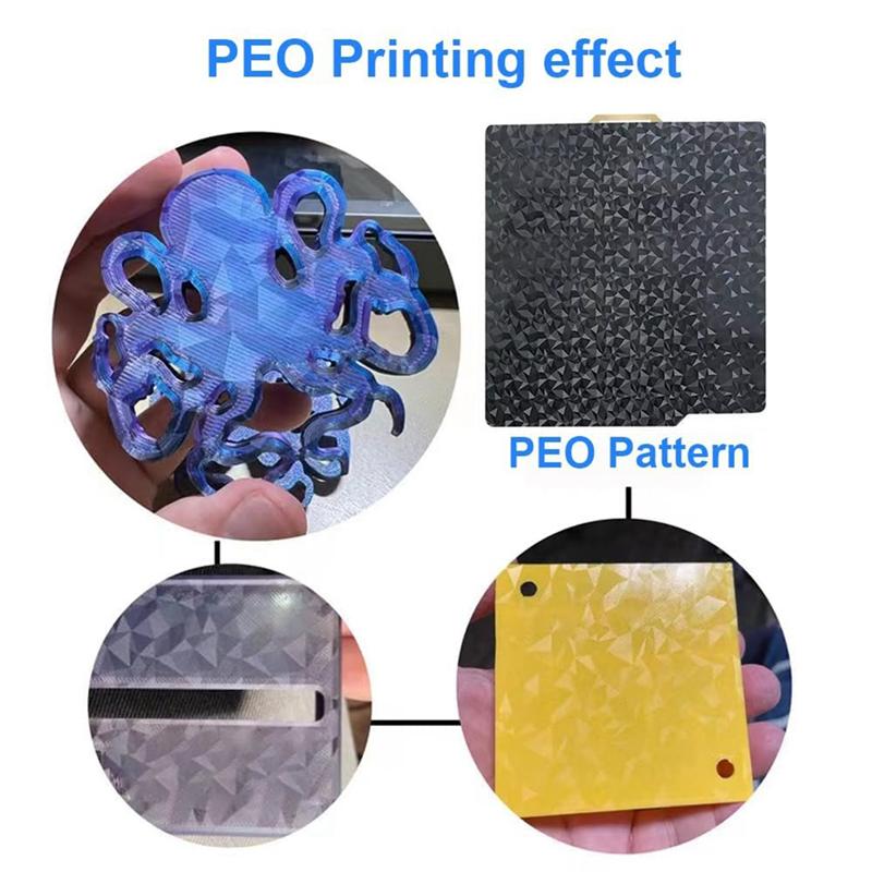 -FQYL 3D-принтер PEO PEI Печатная платформа для Bambu-Lab X1/X1C/X1E/P1P/P1S/A1, 257x257 мм Двусторонняя PEO+PEI Платформа из пружинной стали