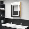 VidaXL LED Mirrored Bathroom Cabinet Oak 50x13x70 Cm 326492