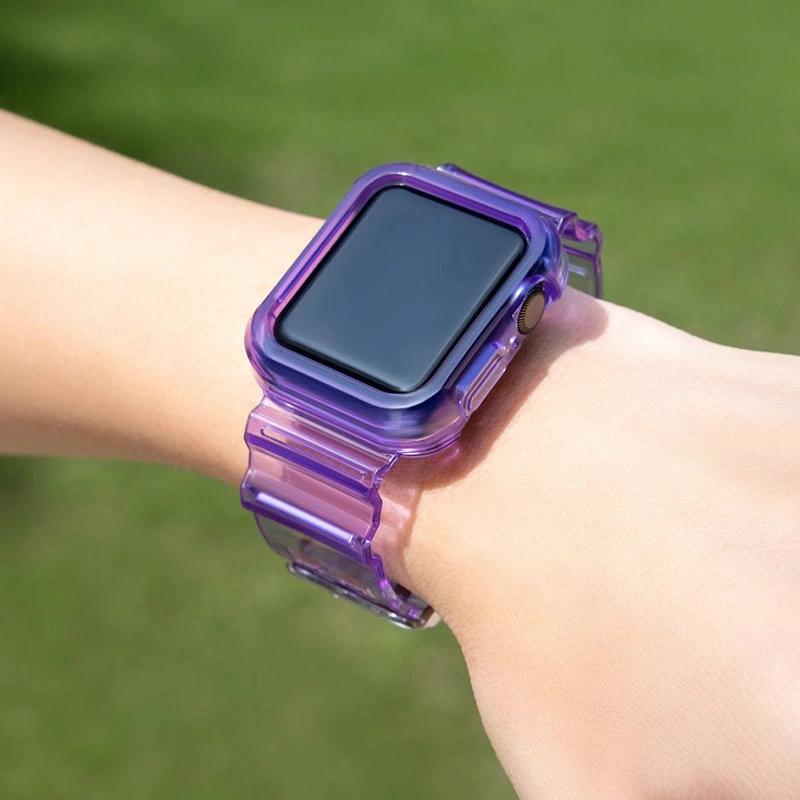 Strap Light Set Silicone Band Strap Bracelet Bracelet Case For Watch 6 40Mm / Watch 5 40Mm / Watch 4 40Mm / Watch Se 40Mm Purple