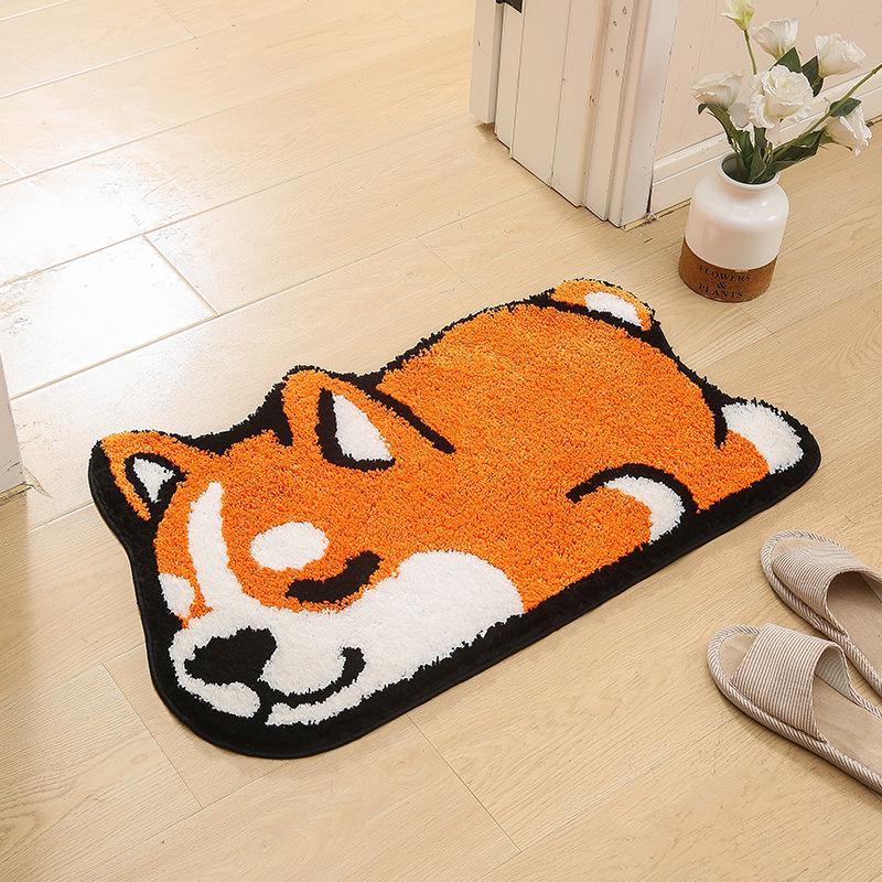 New Creative Pumpkin Flocking Non-Slip Absorbent Bathroom Door Mat
