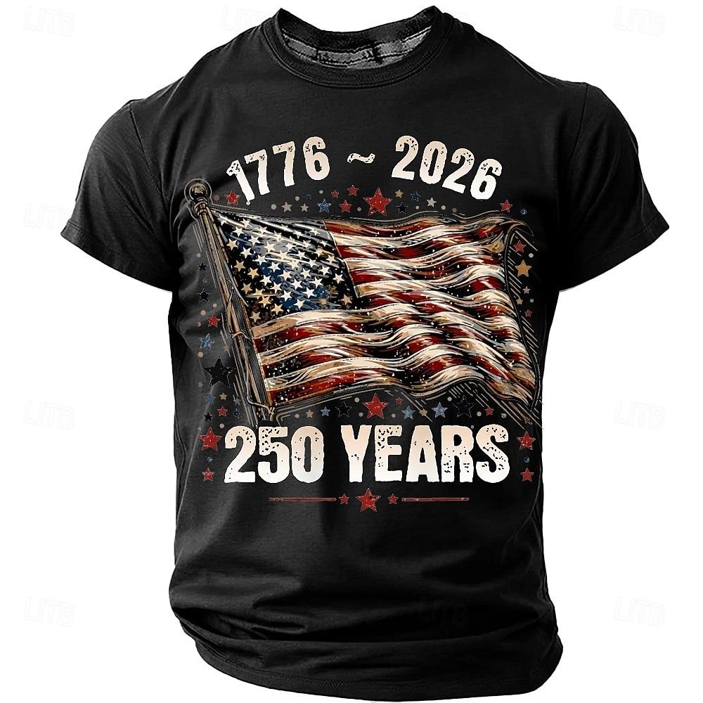 Америка 250-й День Рождения Орел Флаг 250 Лет 1776-2026 Унисекс Мужские Футболки Повседневный Стиль