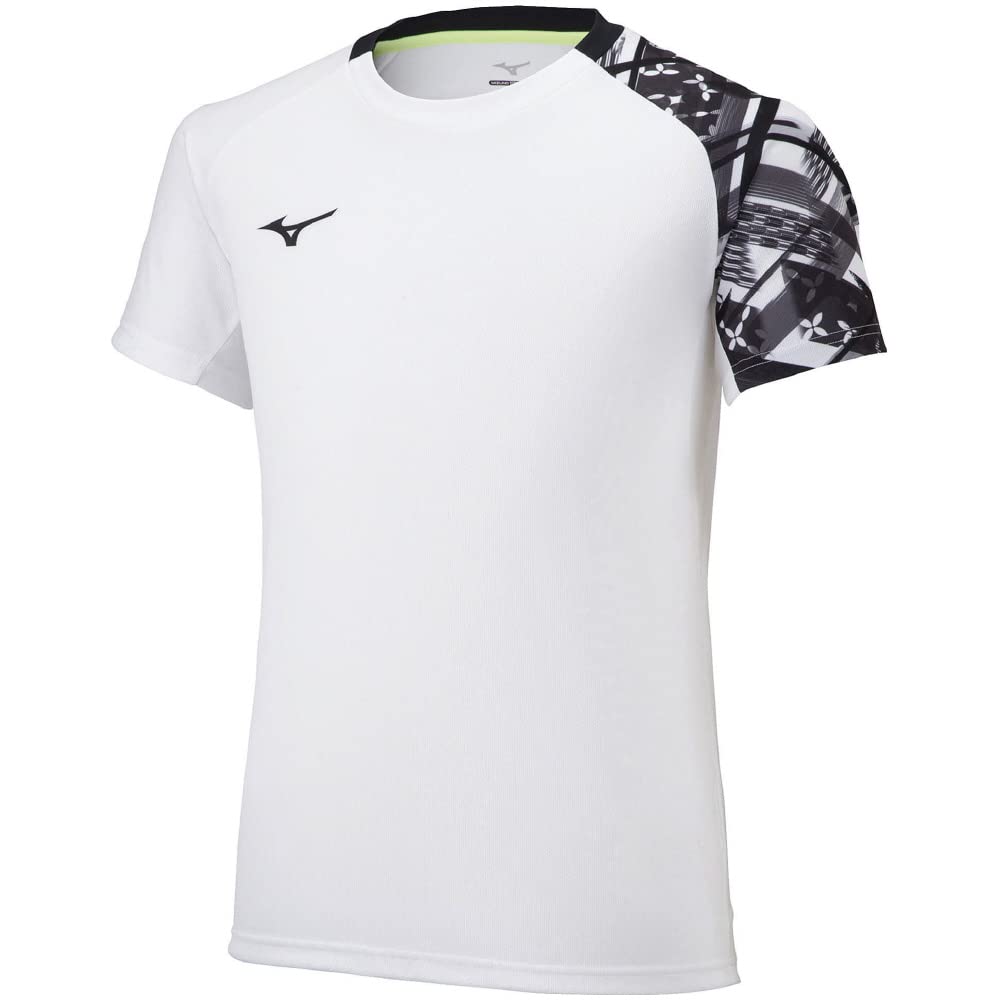 Mizuno Training Wear Short Sleeve Standard Size S T-Shirt, Moisture-Wicking, Quick-Drying, Fit, Deodorizing, White, (32MA2120)