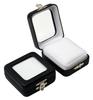 GemTrue Black Leatherette Glass Top Gem Box Loose Stone Jewelry Case Display With Clasp Precious Stone Display Box DK21601