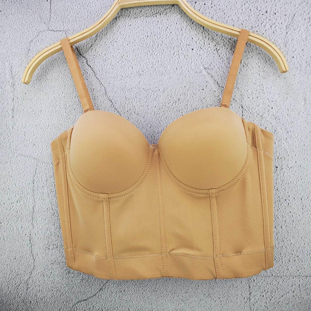 Трендовый корсет без спинки и бретелек однотонный маленький без бретелек на плечах универсальный для подружки невесты танцовщицы красный с запахом дышащий удобный топ