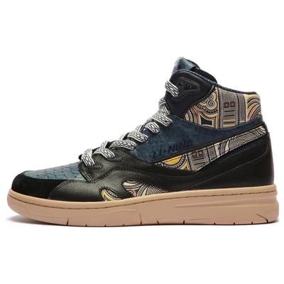 Li Ning удобные универсальные амортизирующие нескользящие высокие кроссовки для скейтбординга женские кроссовки сине-черные AZGS044-3