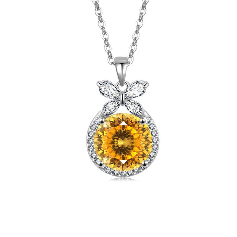 Fine Silver Nera Pink Cushion Solitaire Pendant Chain Diamond Rhodium 14K Gold Plating Platinum Religious Style Rose