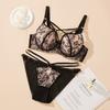 French Hot Full Plus Size Bra Mesh Full Cup Fat Underwear Chiffon Breathable Underwear Set