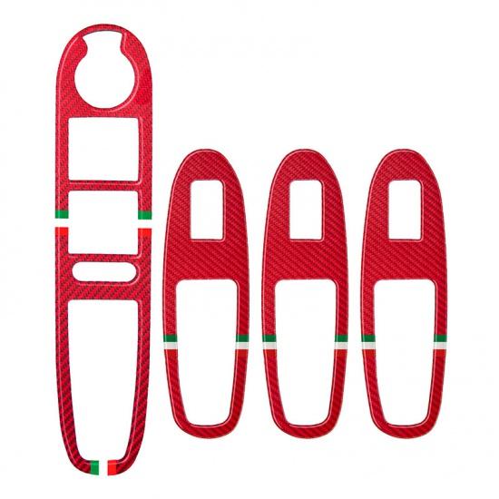 Панель управления двери, окна, декоративная рамка, красные наклейки из углеродного волокна, автомобильные наклейки для интерьера Alfa Romeo 159 2004-2011 гг.