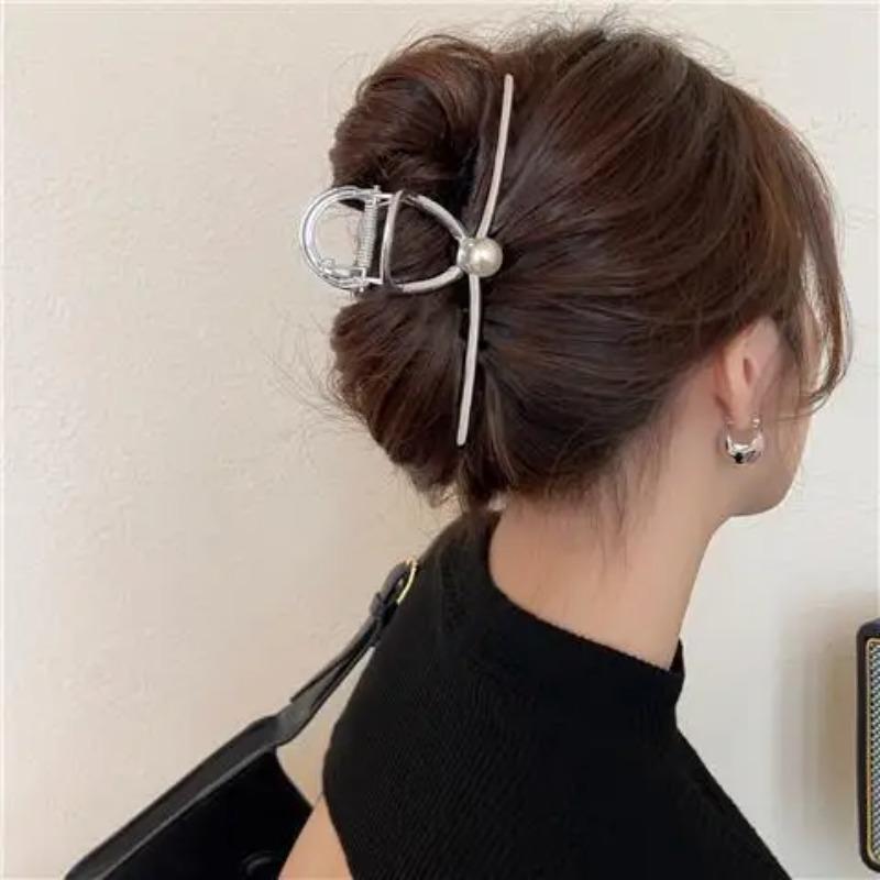 New Punk Geometric Metal Gold Silver Simple Hair Clip Claw for Women Trendy Large Crab Catches Clamp Korea Headwear Accessories