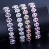 WWJ High Qualtiy White Golden Color Oval Shape Zirconia Tennis Bracelets