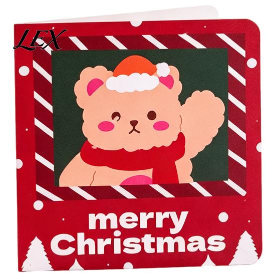 Greeting Cards Set 10Pcs Merry Christmas Set, Folding Cartoon Blank Holiday Wishes Card Note Cards, Festive Blessing for Gift