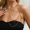 Layered Necklace Shoulder Chain Gold Body Chain Fashion Tassels Costume Armband  Girl