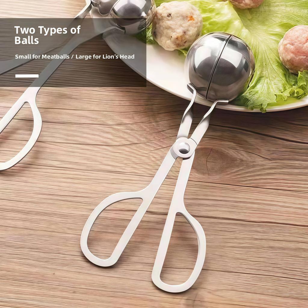 Meat Ball Maker Tool Stainless Steel Clip Round Rice Ball Shaper Spoon Meatball Making Kitchen Gadget for Fish Ball Cooking Tool