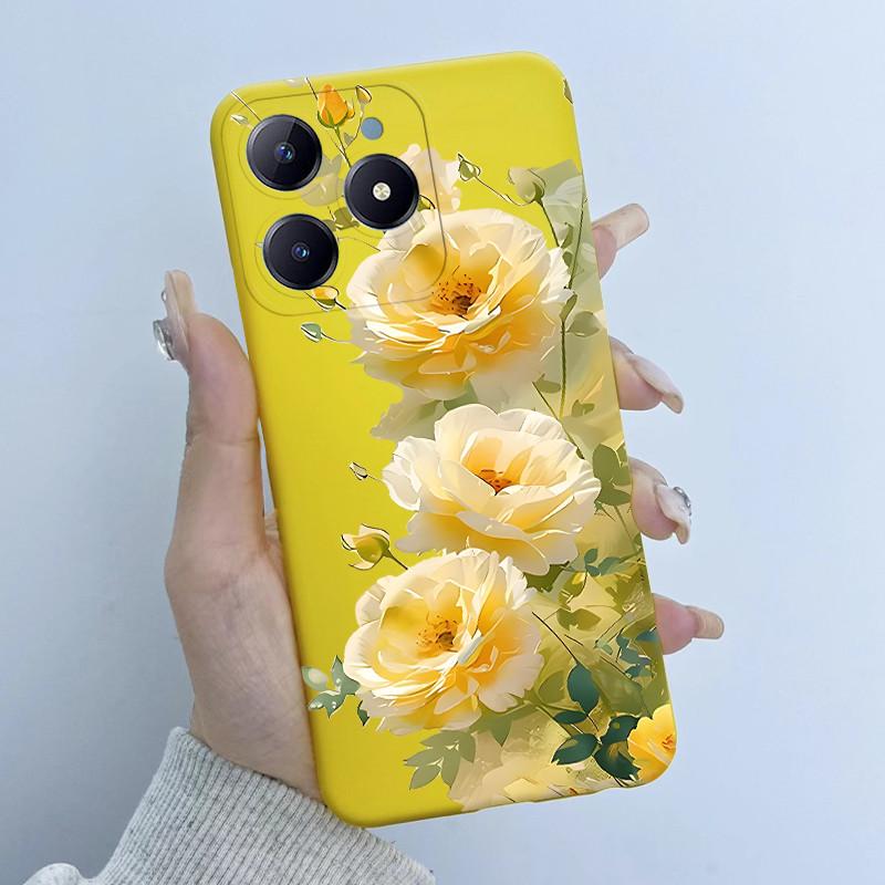 Чехол для телефона Realme C61 C63 Дизайн 'Цветочная Девочка' Мягкий Силикон ТПУ Задняя Крышка для Realme Narzo N63 C 63 RealmeC61 Чехлы Оболочка