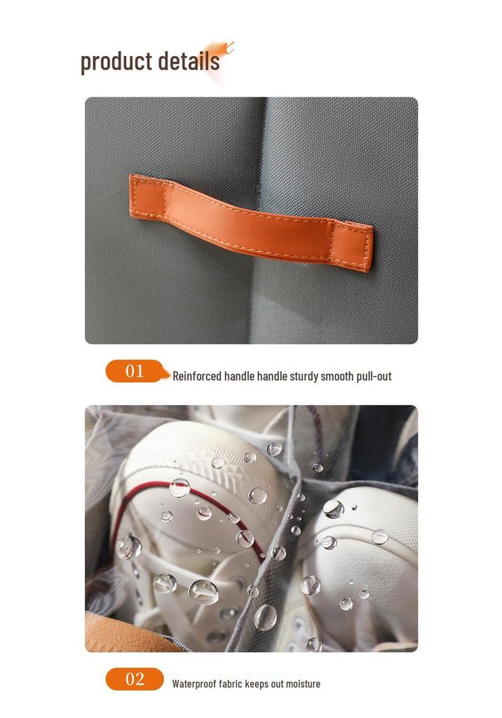 Transparent Foldable Moisture-Proof Shoe Storage Box with Lid & Washable Fabric Compartment