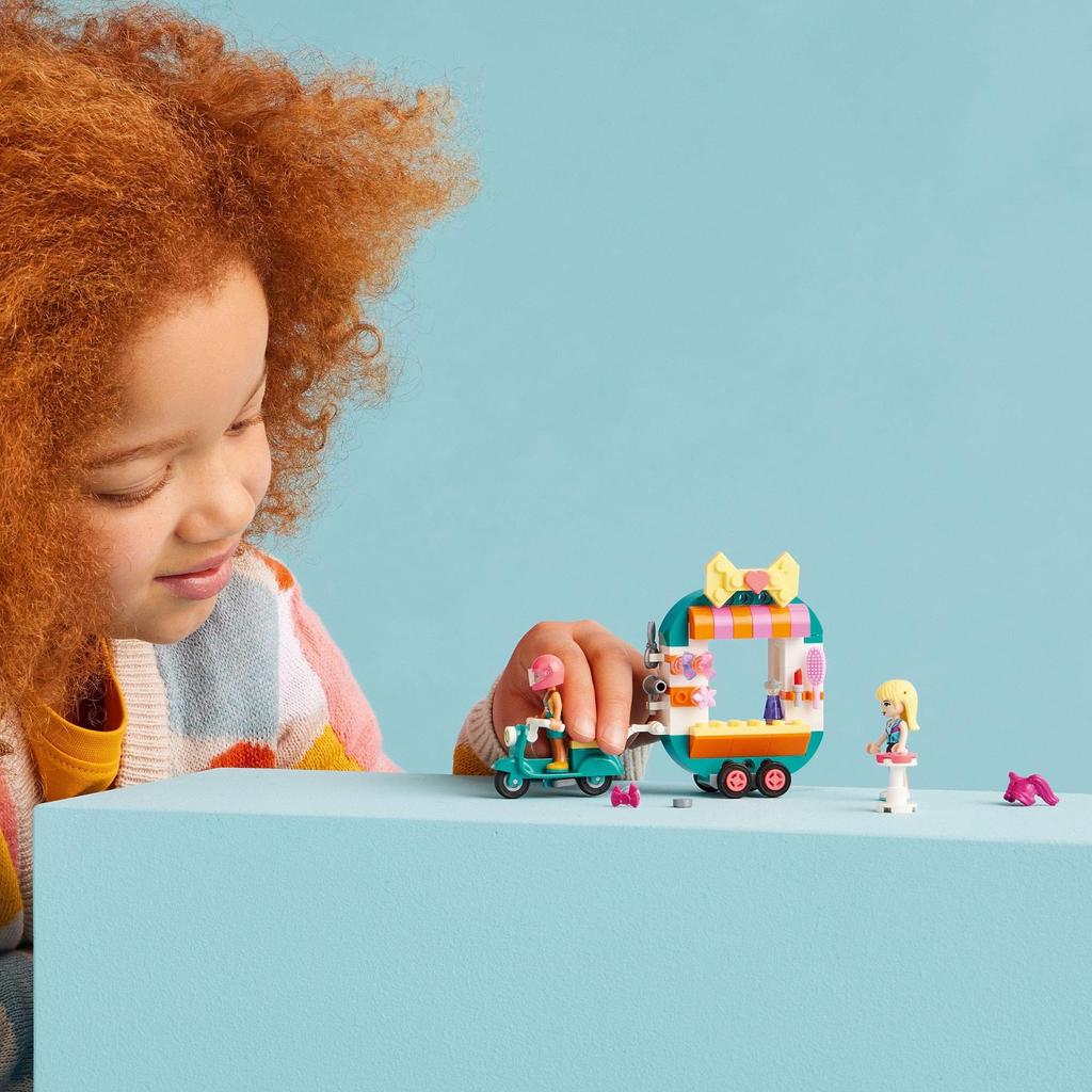 LEGO Игрушки для девочек из серии Friends, куклы для начальной школы, игрушки, блоки, кукла, ролевые игры, для детей от 6 лет и старше, магазин модной одежды Friends, фургон 41719