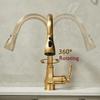 Античная латунь кухонный смеситель с выдвижным изливом кухонный смеситель черный с одним отверстием поворотный горячей холодной воды кухонный смеситель золотой