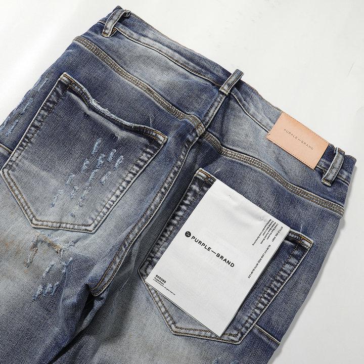 Фиолетовые рваные джинсы - Мужские модные осенние брюки в корейском стиле